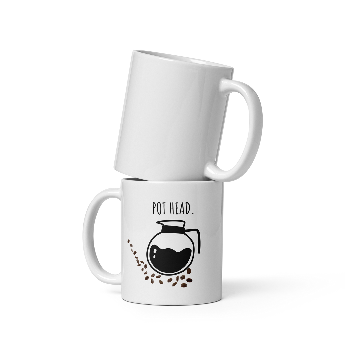 Pot Head White glossy mug