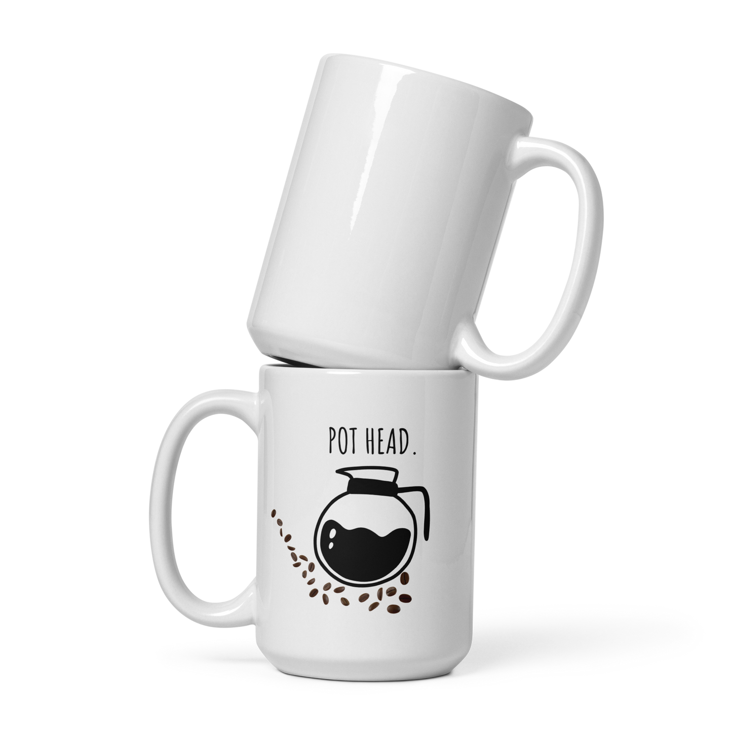 Pot Head White glossy mug