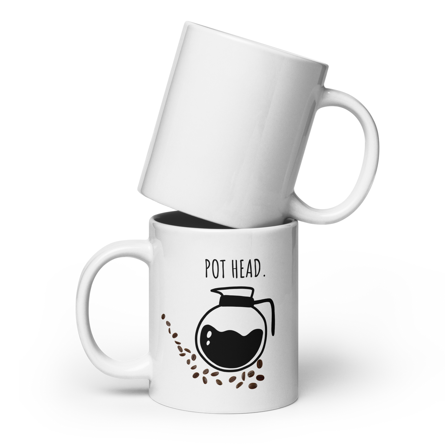 Pot Head White glossy mug